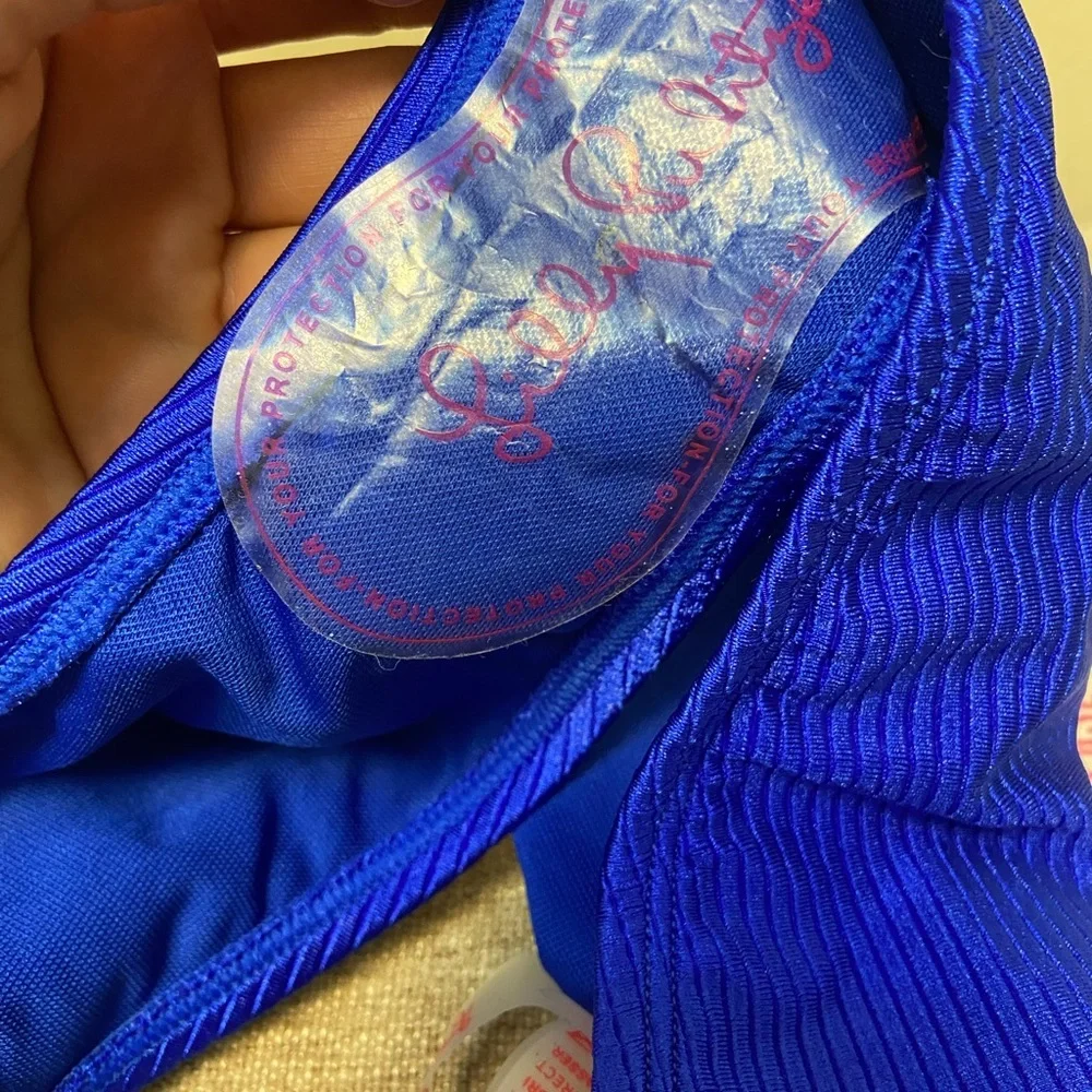 Lilly Pulitzer Ribbed Cobalt Blue Women's Bikini Bottom Sz 2 NWT